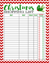&quot;Christmas Shopping List Template&quot;
