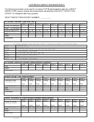 Document preview: Cvip Brake Inspection Worksheet - British Columbia, Canada