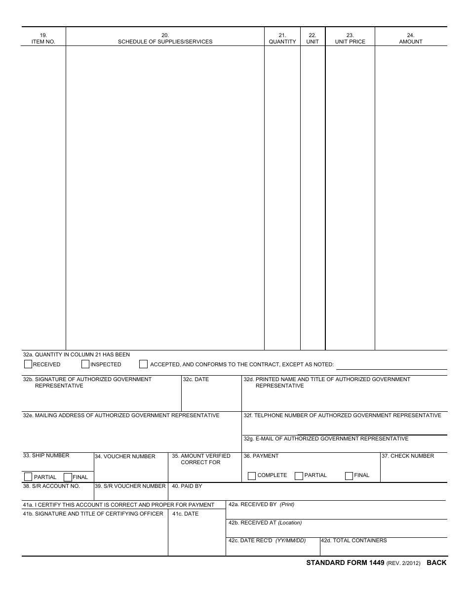 Form SF-1449 - Fill Out, Sign Online and Download Fillable PDF ...