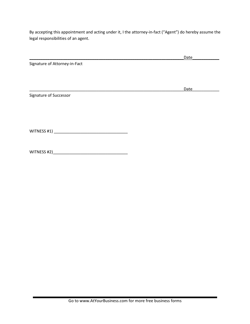 Power of Attorney Form - Lines - Colorado, Page 3