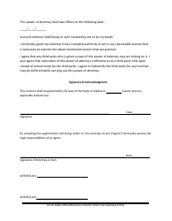 Power of Attorney Form - Indiana, Page 2