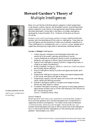 Howard Gardner&#039;s Theory of Multiple Intelligences - Northern Illinois University