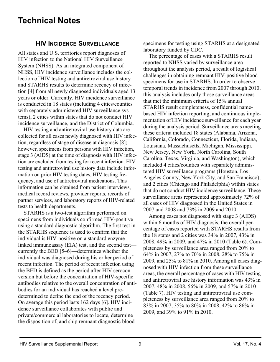 Estimated HIV Incidence in the United States, 20072010, Page 9