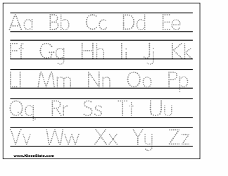 Document preview: Alphabet Letter Tracing Worksheet