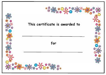 Document preview: Flowery Kids Award Certificate Template