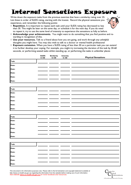 &quot;Internal Sensations Exposure Template - Centre for Clinical Interventions&quot; Download Pdf
