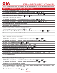Special Events Liabilty Application Form - Cia, Page 3