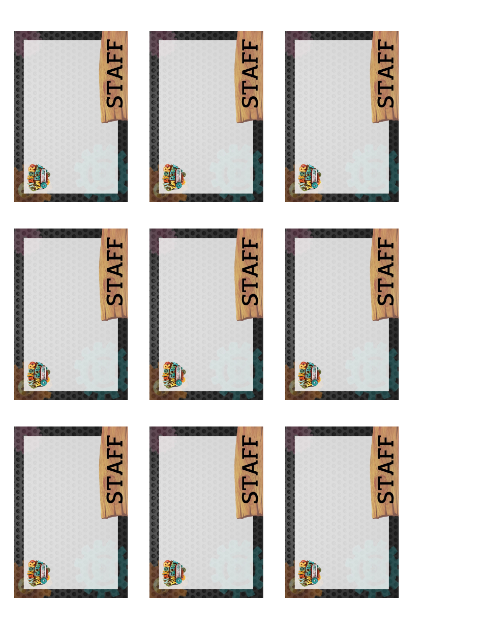 Staff Name Tag Templates Maker Fun Factory Download Printable PDF