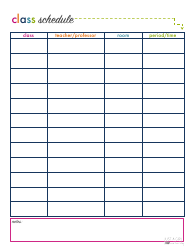 &quot;Daily Class Schedule Template - Green Arrow&quot;