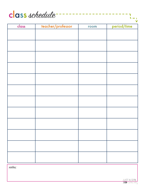 Classroom Daily Schedule Template Database