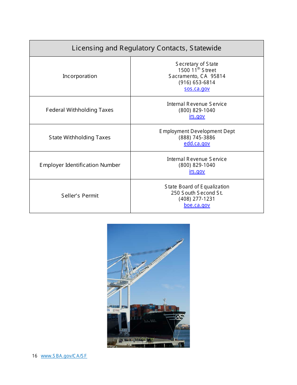 Small Business Start-Up Guide for Northern California, Page 16