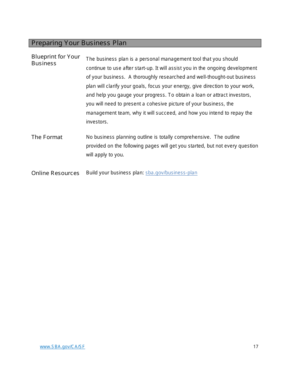 Small Business Start-Up Guide for Northern California, Page 17