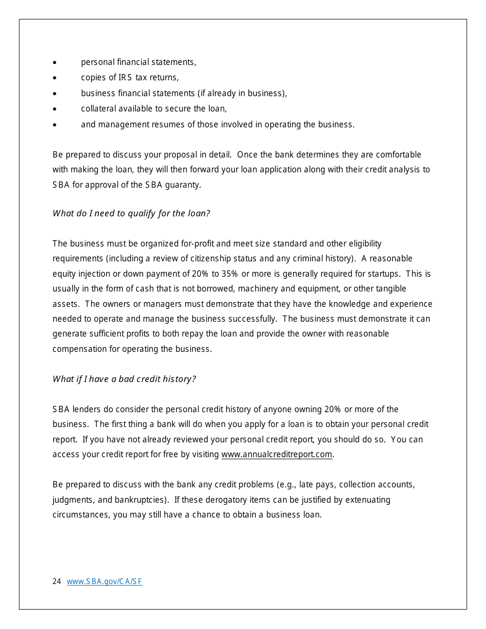 Small Business Start-Up Guide for Northern California, Page 24