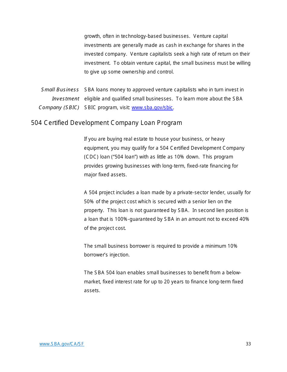 Small Business Start-Up Guide for Northern California, Page 33