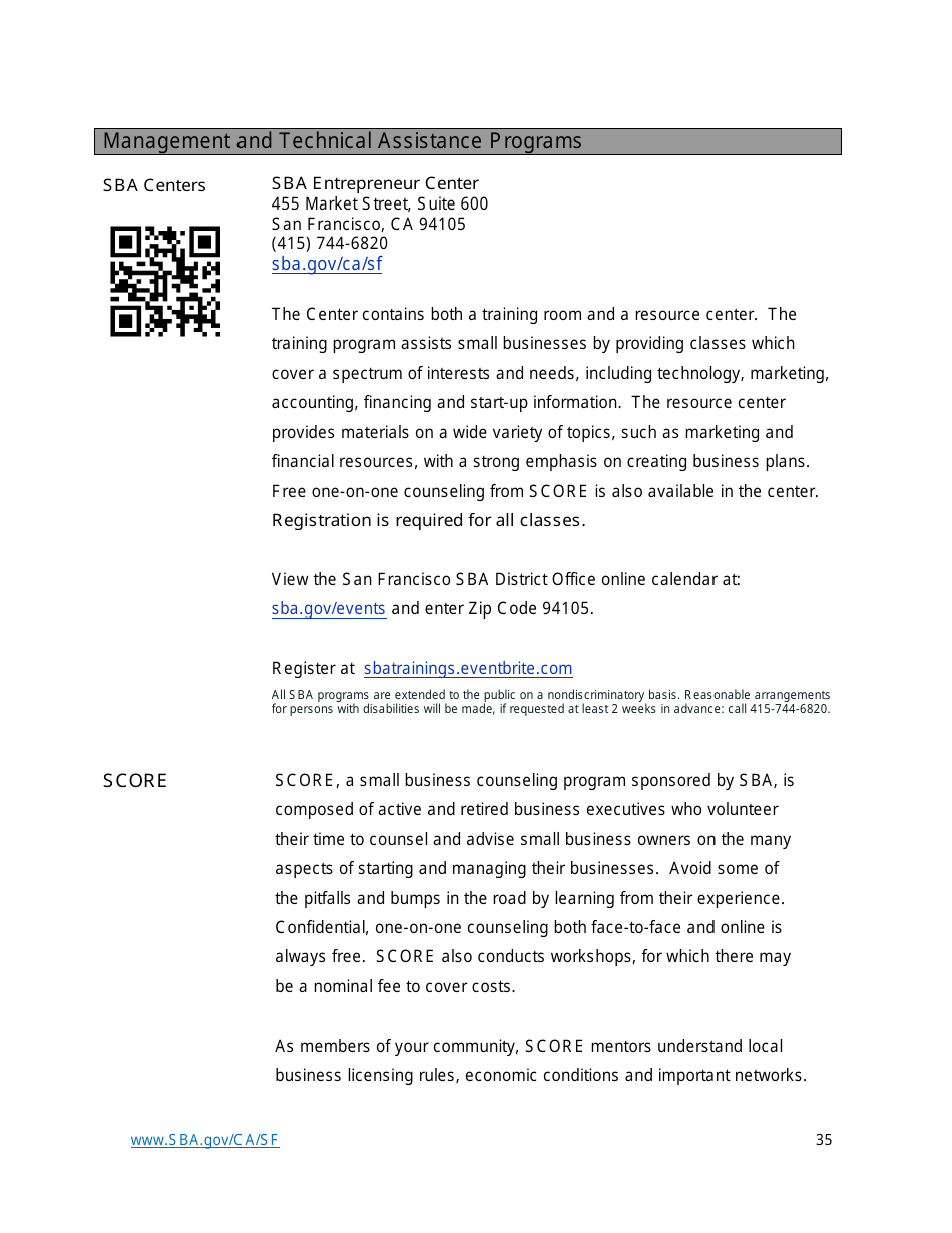 Small Business Start-Up Guide for Northern California, Page 35