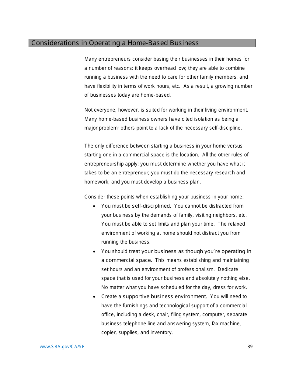 Small Business Start-Up Guide for Northern California, Page 39