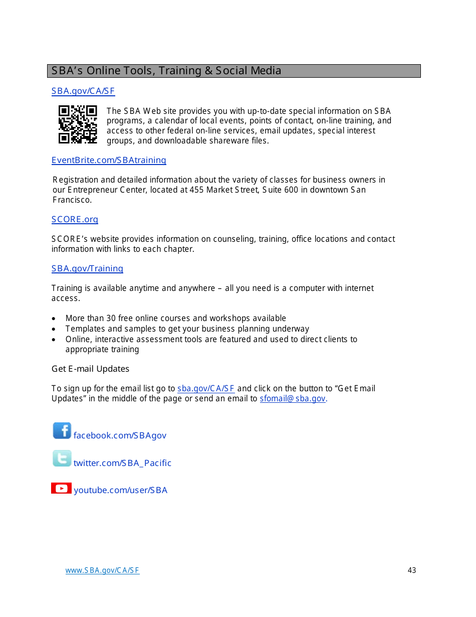 Small Business Start-Up Guide for Northern California, Page 43