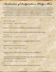 &quot;Declaration of Independence Pledge Sheet&quot;