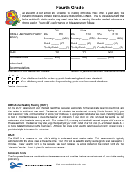 Dynamic Indicators of Basic Early Literacy Skills Assessment Form - Fourth Grade