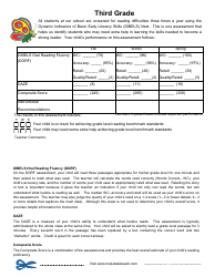 Dynamic Indicators of Basic Early Literacy Skills Assessment Form - Third Grade