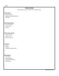 Document preview: Practice Sheet Template