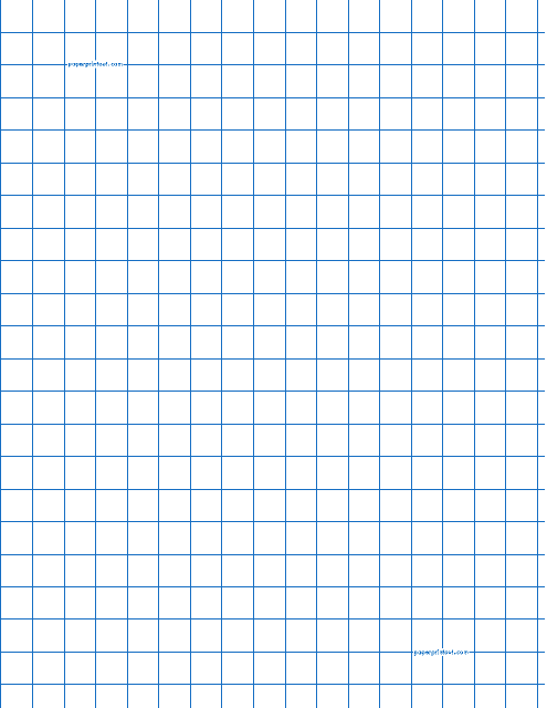 Blue 1/2 Inch Graph Paper Template