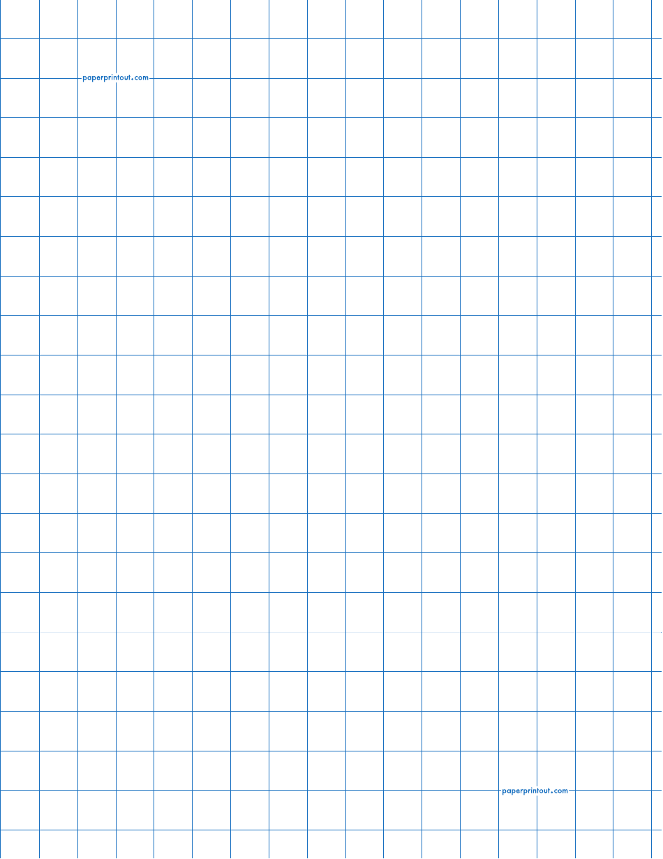 Blue 1/2 Inch Graph Paper Template
