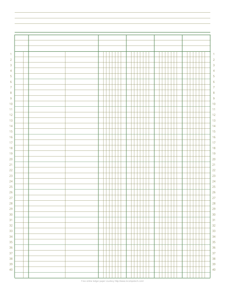 4 column Ledger Paper Download Printable PDF Templateroller