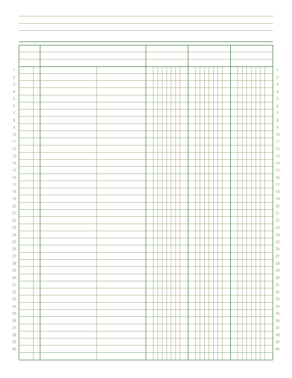 Preview of 3 Column Ledger Paper Template