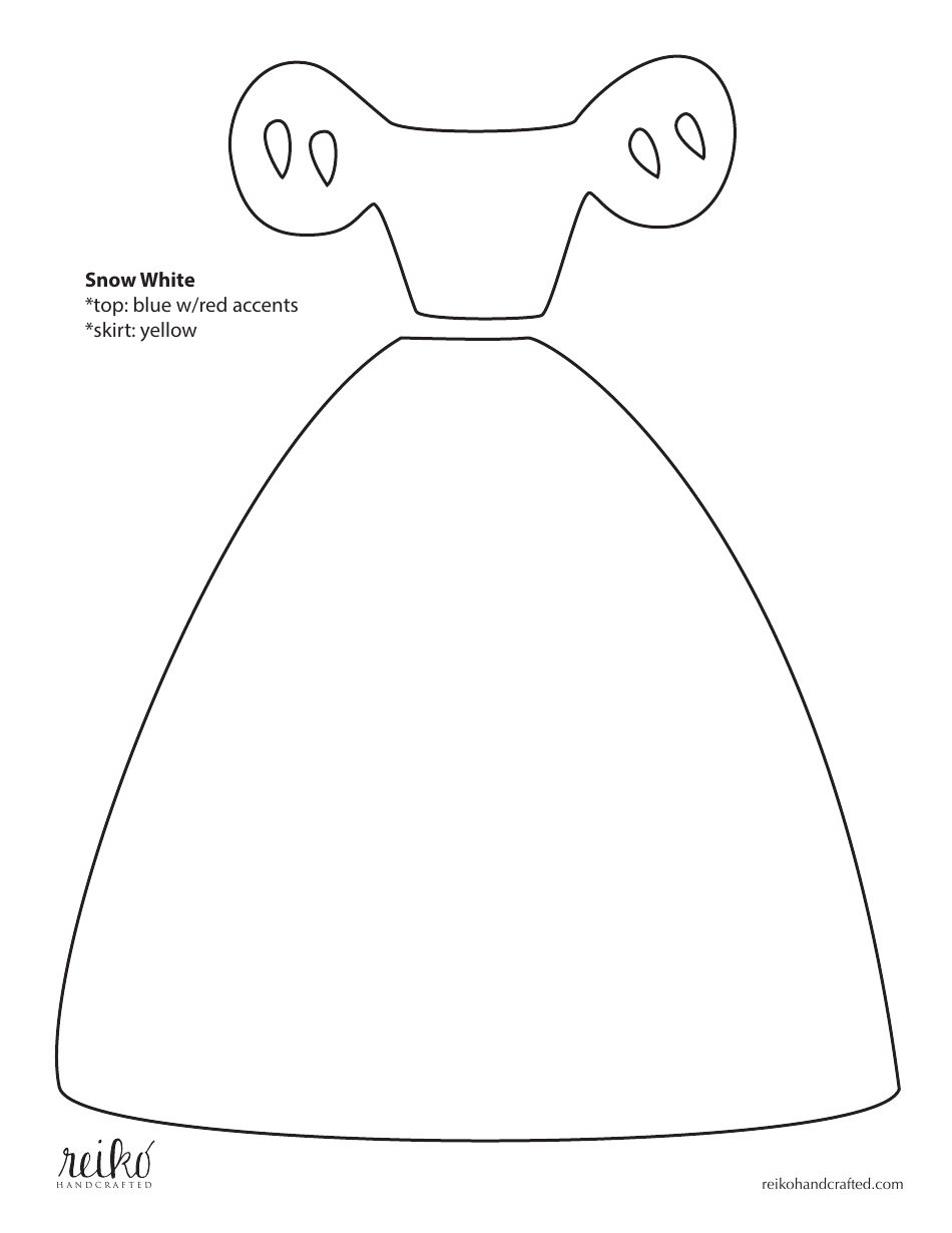Snow White Dress Template - Free PDF File Download