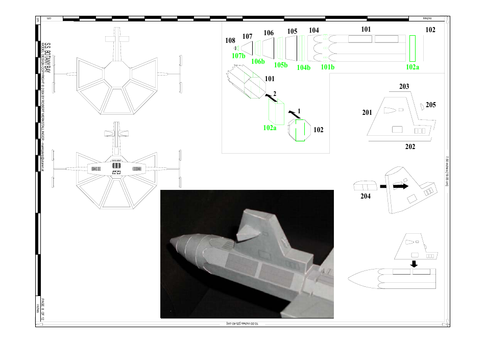 Dy-100 S.s. Botany Bay Paper Model Template, Page 9