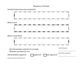 Document preview: Activity/Lesson Items Purchase Request Form