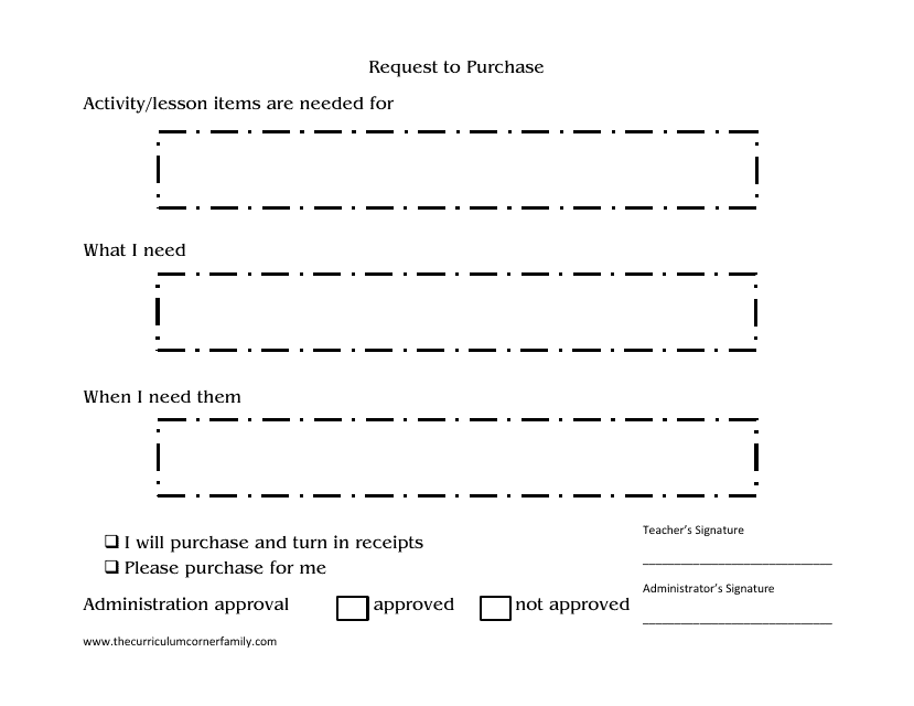 Activity/Lesson Items Purchase Request Form
