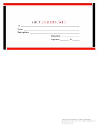 Document preview: Gift Certificate Template - Red and Black Border