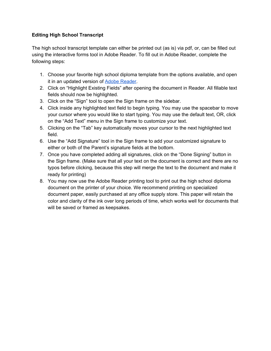 Blank Blue School Transcript Template, Page 6