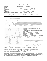 Document preview: Chiropractic New Patient Intake Form
