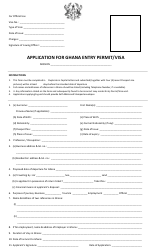 Document preview: Application Form for Ghana Entry Permit/Visa - Ghana High Commission, Windhoek, Namibia