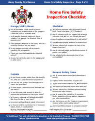 Home Fire Safety Inspection Checklist - Horry County, South Carolina, Page 2