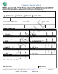 Sample Form LIC-321 &quot;Vehicle Safety Inspection&quot; - Oregon