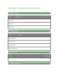 Document preview: Project Closure Report Template
