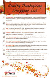 Document preview: Healthy Thanksgiving Shopping List Template