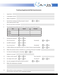 Document preview: Trucking Supplemental Risk Questionnaire Template - Axis Group