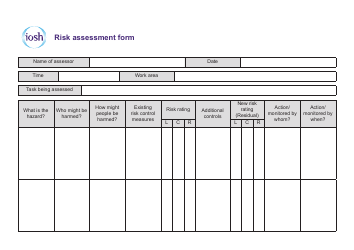 Document preview: Risk Assessment Form - Iosh
