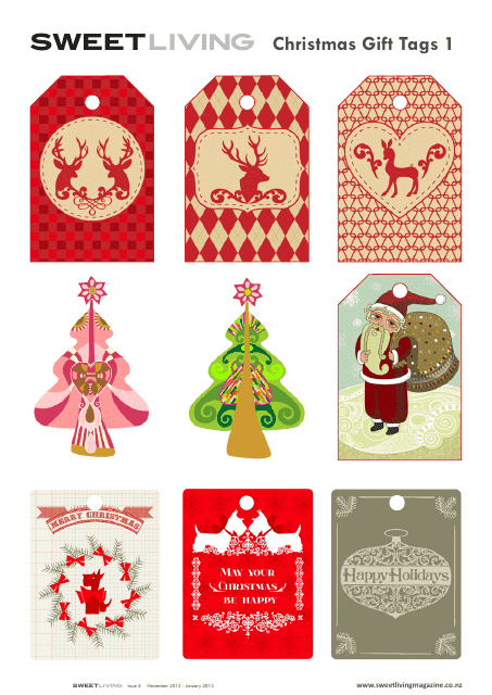 Christmas Gift Tag Templates on Templateroller.com from Sweet Living