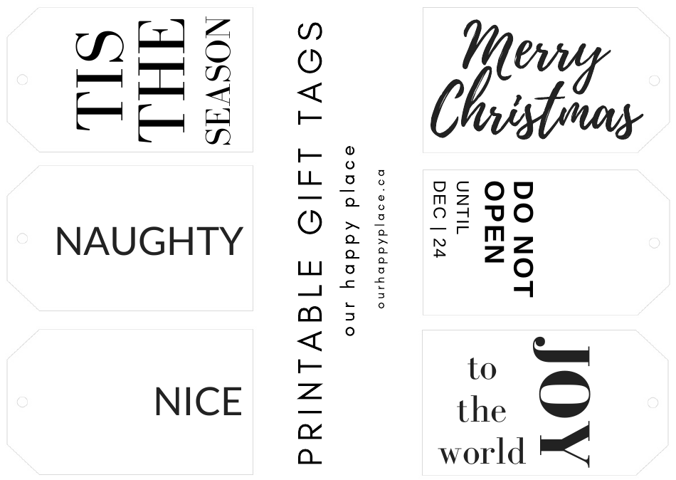 Christmas Gift Tag Templates - Cards, Page 1