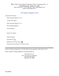 Document preview: Form 290-02 Fire Report Request Form - West Deer Township, Pennsylvania