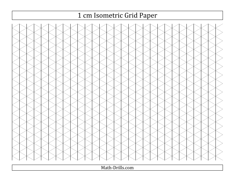 Black 1 cm Isometric Grid Paper Template