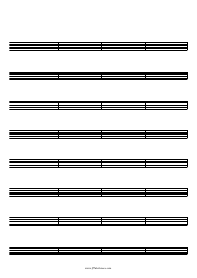 Document preview: Blank Staff Paper - 8 Staves, 32 Bars Per Page