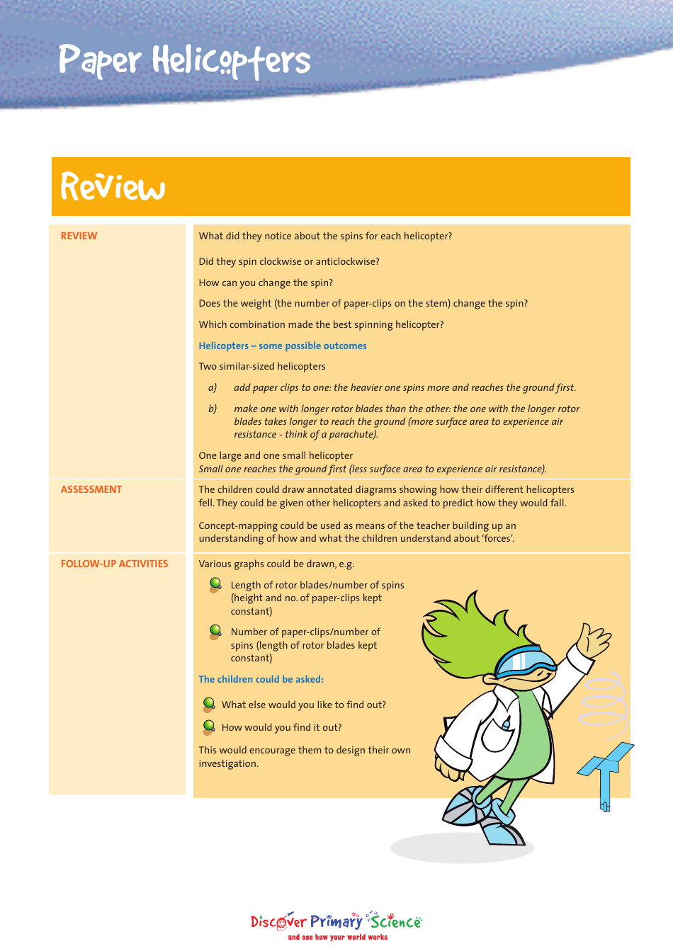 Paper Helicopter Activity Sheets and Templates for 1-st - 6-th Class, Page 4