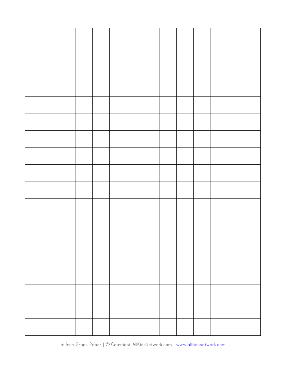 Half Inch Graph Paper Preview - TemplateRoller.com